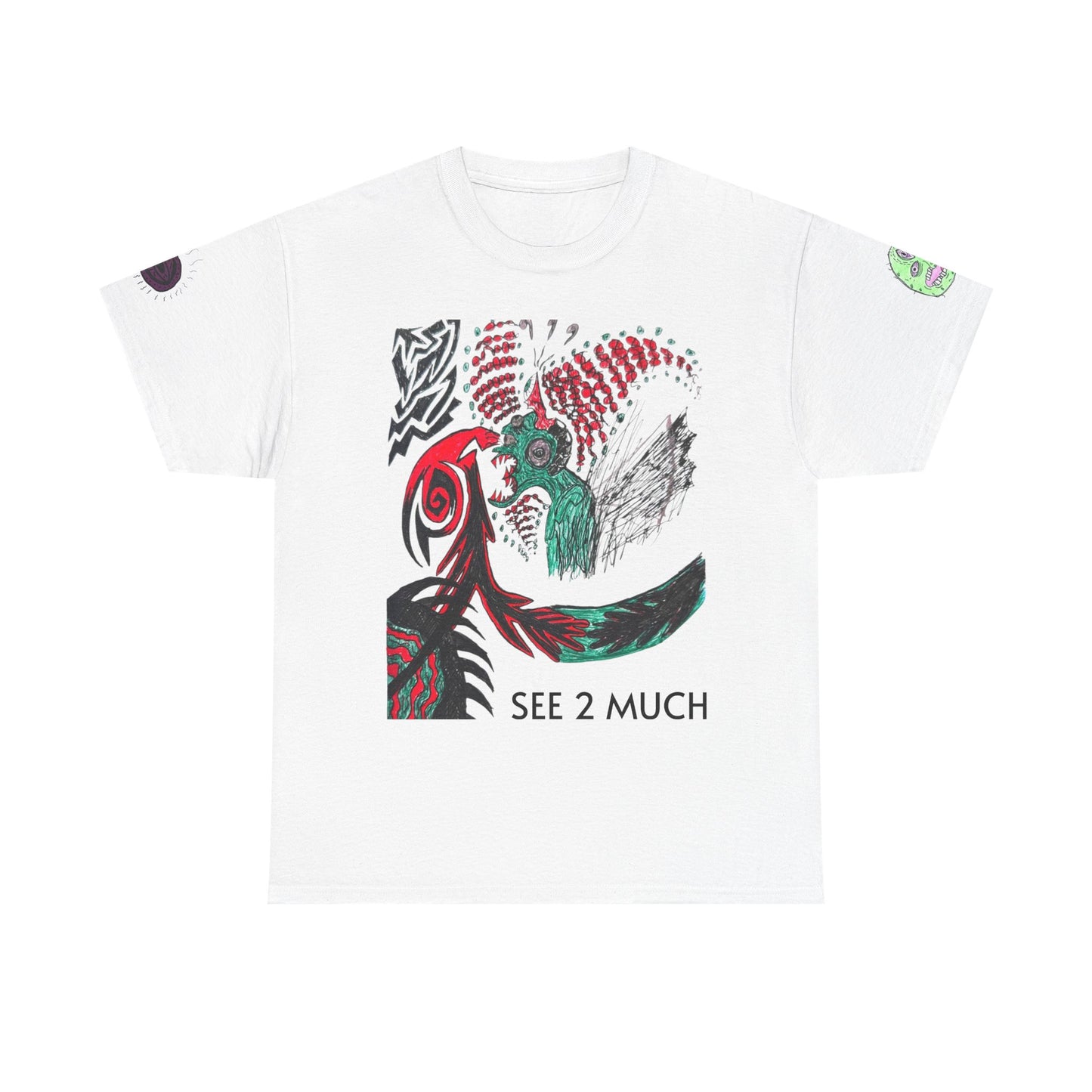 "SEE TOO MUCH" Unisex Heavy Cotton Tee