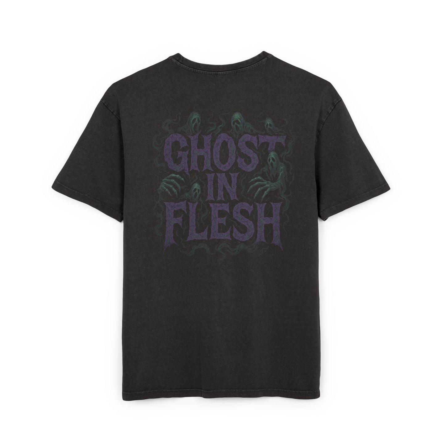 "GHOST IN FLESH" Acid Washed Oversized Tee