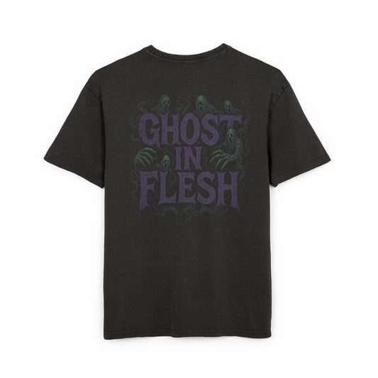"GHOST IN FLESH" Acid Washed Oversized Tee